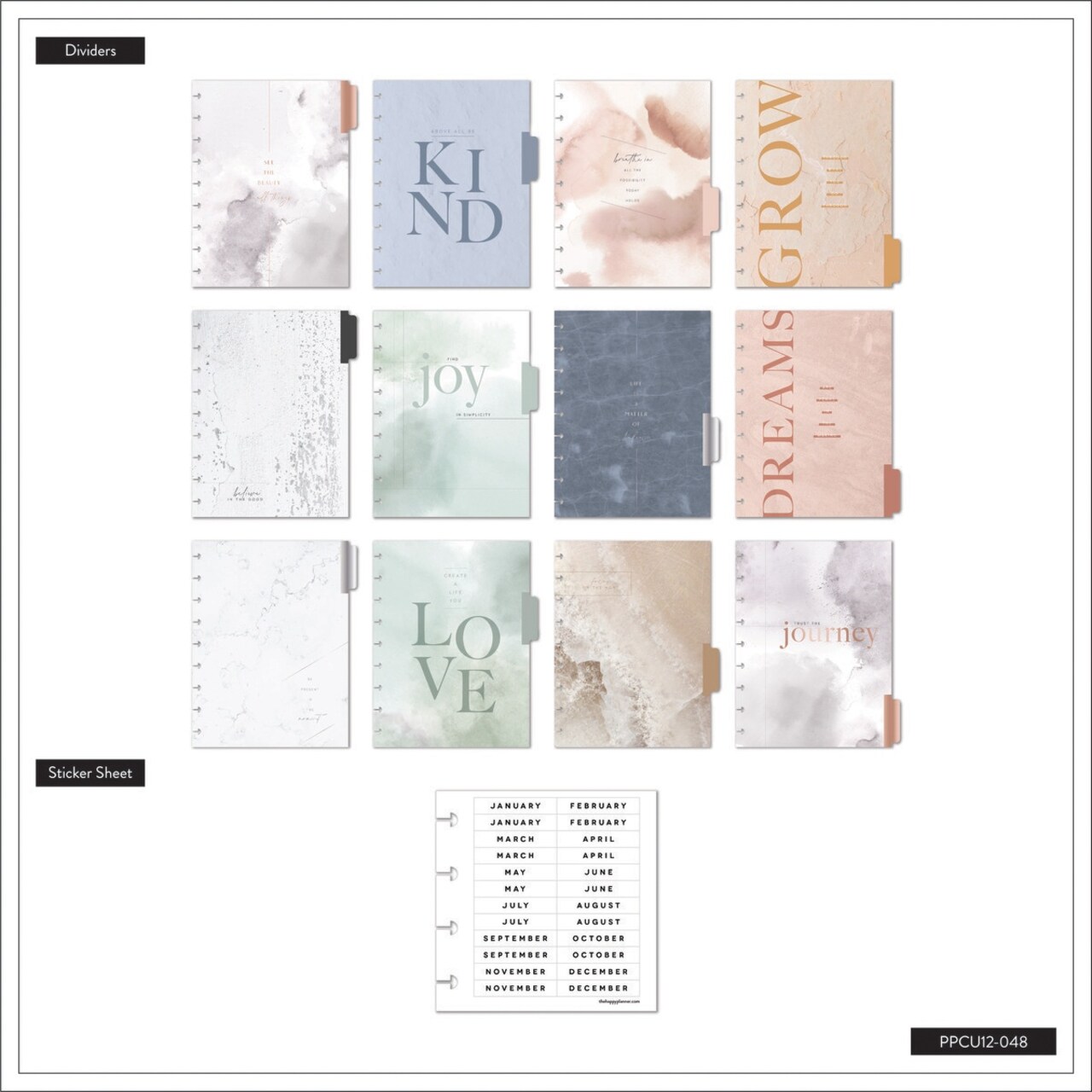 Happy Planner 12-Month Undated Classic Planner-Soft Watercolor